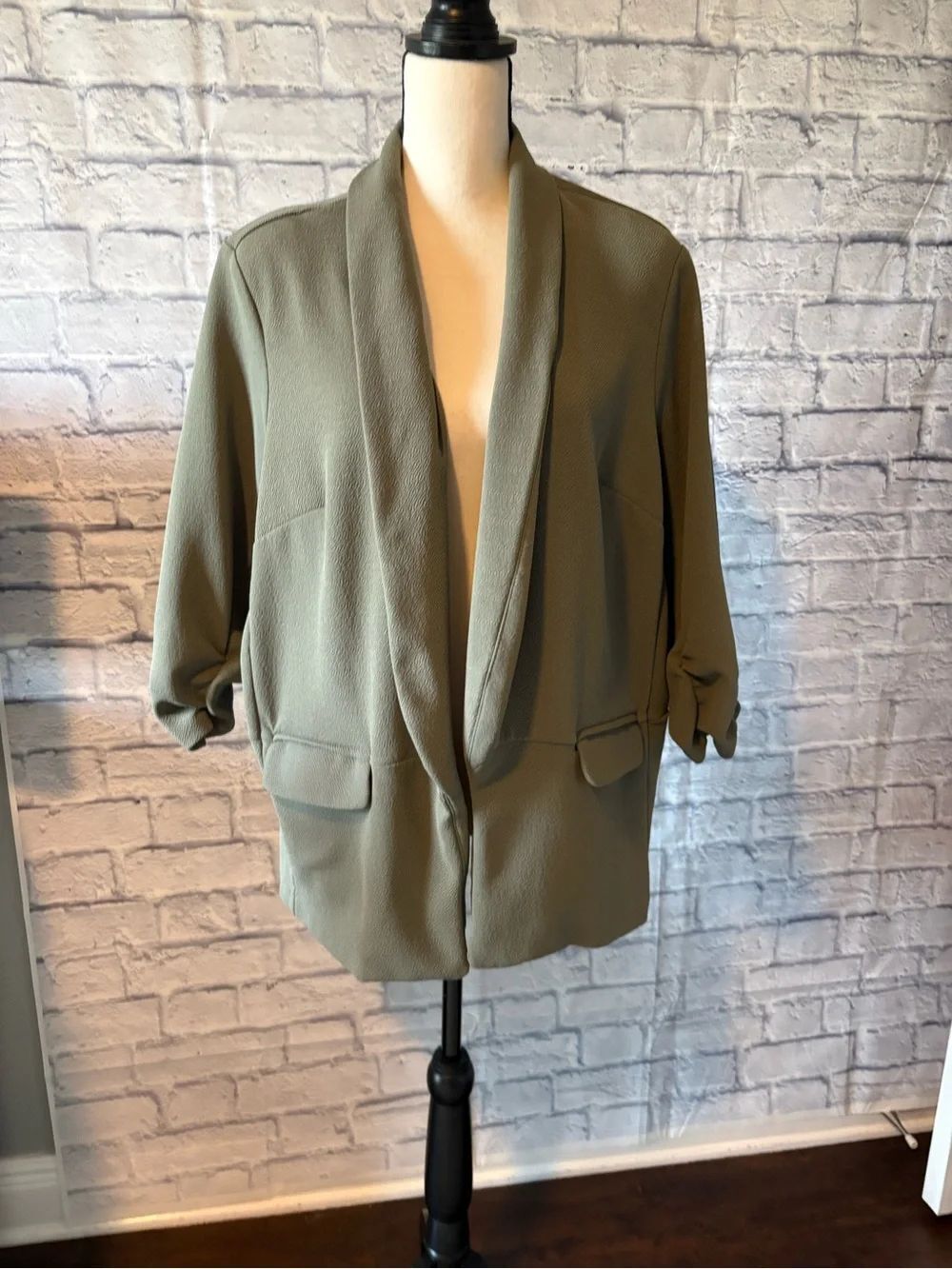Bar III Olive Green Shawl Collar Blazer Jacket